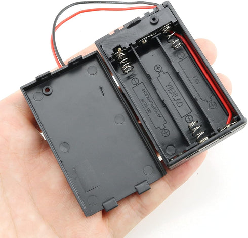 E-outstanding 4PCS AAA Battery Case Holder, 3 Slots x 1.5V with ON/Off Switch and Wire Leads