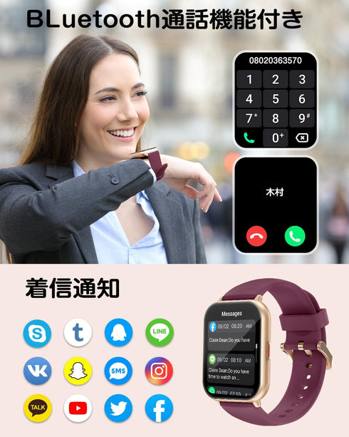 RUIMEN Smart Watches for Women Men - 1.8" Smartwatch, Answer/Make Calls, Fitness Tracker, Heart Rate/Sleep Monitor,