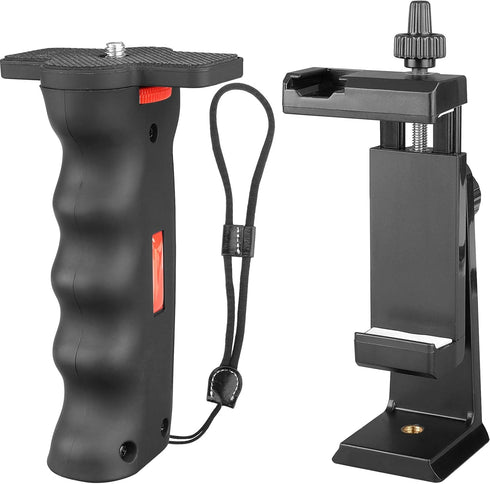 Phone Vlogging Holder, Cell Phone Camera Handle Grip Stabilizer, Ergonomic Smartphone Video Stabilizer with Cold Shoe