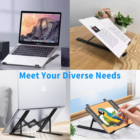 Laptop Stand, Adjustable Aluminum Portable Notebook Riser, Compatible with MacBook Air Pro, HP, Lenovo, Dell, 10-15.6”