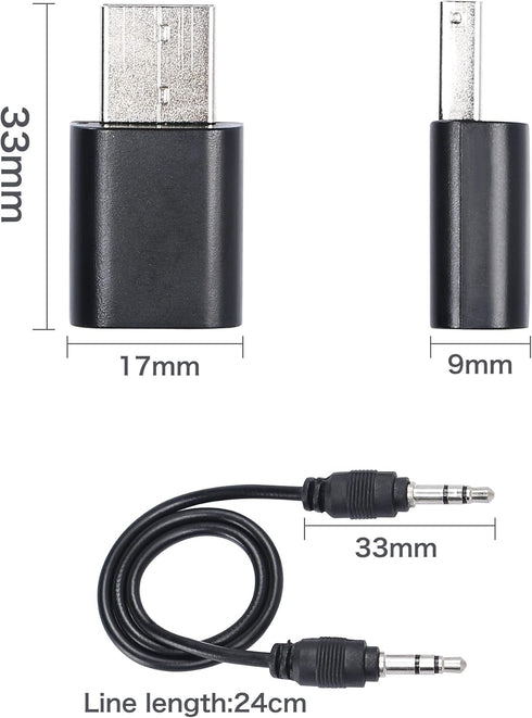 QIANRENON Car Bluetooth 5.0 Receiver, USB/AUX Dual Interface Wireless Receiver for Music Streaming and Hands-Free
