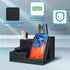 TopMade Fast Wireless Charger with Desk Organizer, Multifunctional Desktop Storage with 3 Compartments and Phone Stand