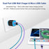 Android Phone Wall Charger Cube Block with Micro USB Cable for Moto E/G/G5 Plus, Samsung Galaxy Note 5/4, Tablet