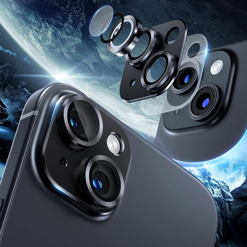 Uniwit [2 Pack 14/14 Plus,9H Camera Lens Protector for iPhone Tempered Glass,Aviation Aluminum Plate Cover,Night