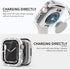 2 in 1 Waterproof Bling Case for Apple Watch 44mm, Glitter Diamond Rhinestone Bumper Face Cover for SE Series 6/5/4