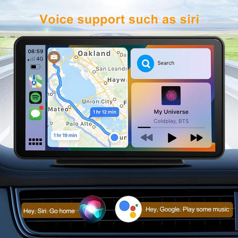 Portable Apple Carplay Screen for Car - Wireless Android Auto Stereo, 7 Inch IPS Touch Screen