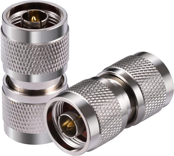 2PCS N Connector Adapter N Type Male to N Type Male Coax Cable Adapter 50 Ohm for CB Radio WiFi Antenna