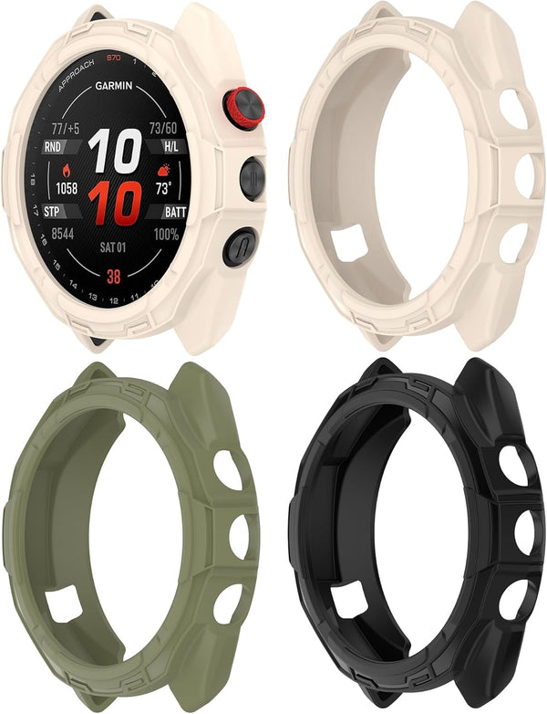 3 Pack Protective Cases for Approach S70 Watch Accessories, Compatible with Garmin Approach S70 Smartwatch (Black,