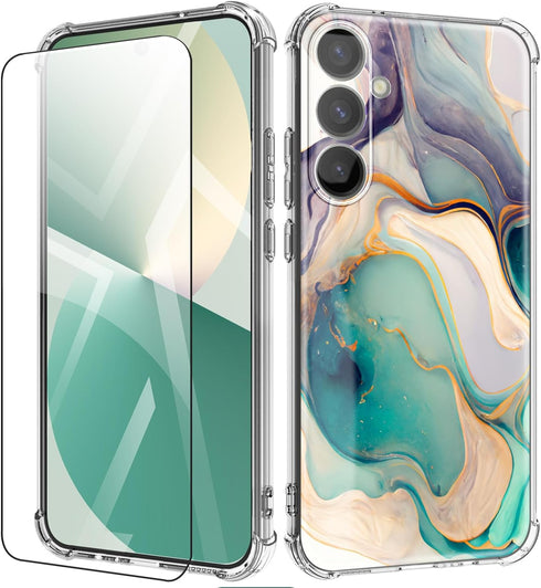 Shop Samsung Galaxy S24 Plus Case with Screen Protector - Marble Slim, Anti-Drop Shockproof, Soft TPU, 6.7" (Alpine