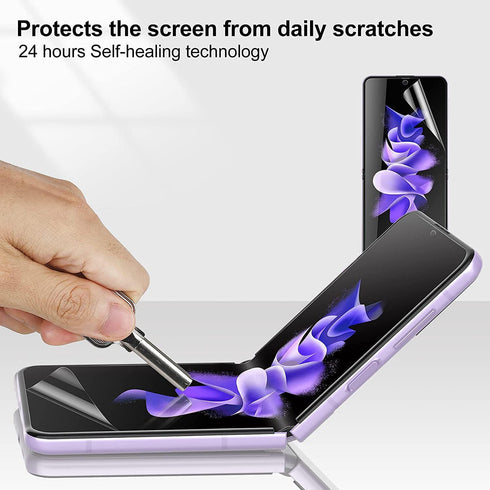 [2Pack Soft Hydrogel Screen Protector for Samsung Galaxy Z Flip 4 / Z Flip4 5G, Upgraded Flexible TPU Film