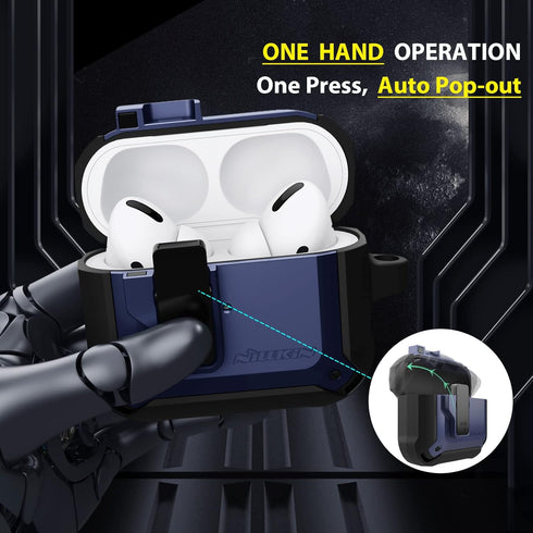 Nillkin Airpods Pro Case Cover with Secure Lock, Military Grade Armor Solid Case with Keychain for AirPod Pro 2019