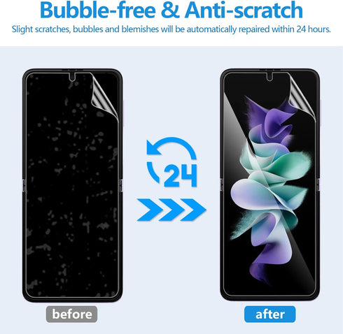 Samsung Galaxy Z Flip 4 Screen Protector 2 Pack - Hydrogel Film, Soft EPU, Full Coverage, HD, Scratch Recovery, Bubble