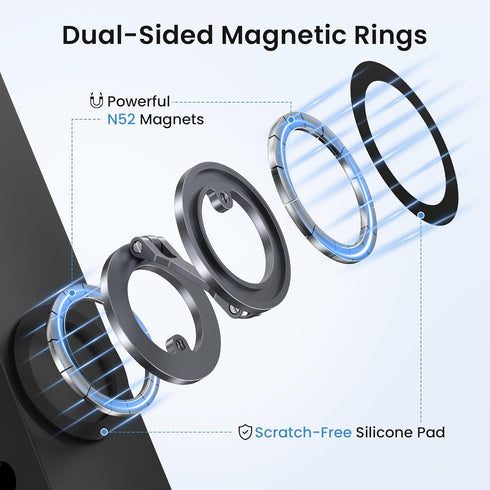 Itramax Stand,360 17 16 15 14 13 12 Magnetic Phone Holder for Gym,Double Ring Magnetic Gym Phone Adjustable Cell-Phone