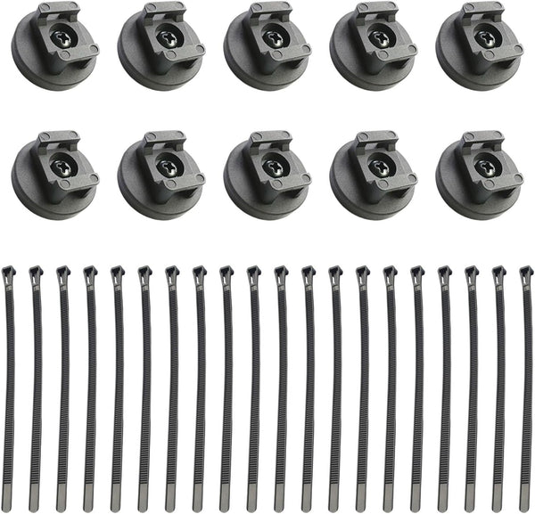 DyaMag Magnetic Zip Tie Mounts, 10 Pack Heavy Duty Magnetic Cable Holder with