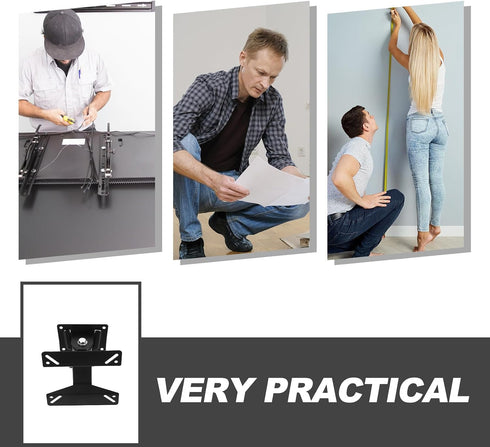 IMUSINICE 14-26 Inch Setup Adjustable Wall Mount Tv Stand for Tvs and Monitors, Thickened Black Iron Art Wall Bracket