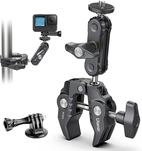 ULANZI Super Clamp Camera Mount with 360° Ballhead Magic Arm, 1/4"-20 & 3/8"-16 Thread for Canon Nikon DSLR/Gopro