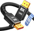 Capshi 8K 4K DisplayPort Cable 1.4, 3.3FT DP Cord for Gaming Monitor, VESA Certified, High Speed Braided (Black)