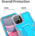 FITO iPhone 11 Case - Dual Layer Shockproof Heavy Duty with Screen Protector, Built-in Kickstand for iPhone 11/XR (Blue)