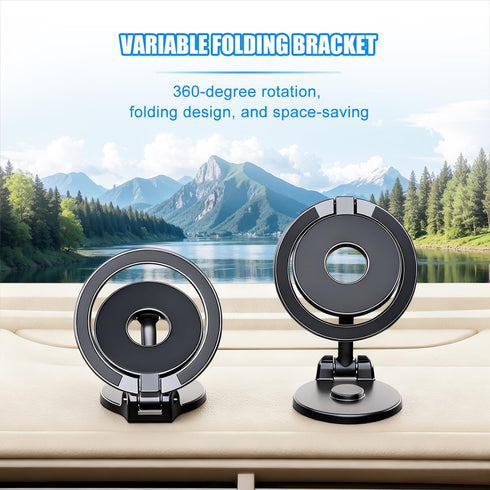 TNAIYH 360 Car Magnetic Phone Holder, Adjustable Strong Magnet Vehicle Dashboard Mobile Phone Mount, Foldable
