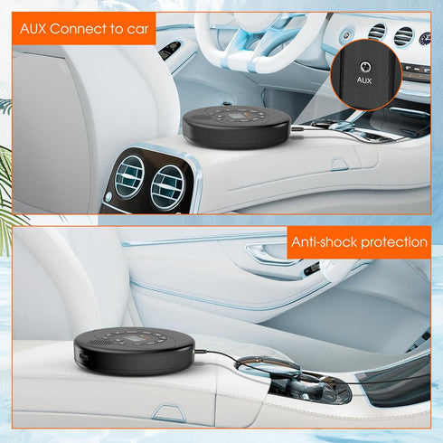 Kuephom Discman MP3, Portable CD Player Rechargeable with Speaker and Headphones, Walkman with Anti-Skip, CD-R, USB