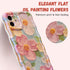 QLTYPRI Laser Colorful Retro Oil Painting Case for iPhone 12, Cute Curly Wave Frame, Green