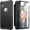 IDweel iPhone Xs Max Case with Tempered Glass Screen Protector - 3 in 1 Heavy Duty Protection Hard PC Cover, Black