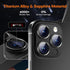 2 Pack Black Titanium Camera Lens Protector for iPhone 15 Pro Max/Pro & 14 Pro Max/Pro, Aluminum Alloy Sapphire Glass.