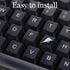 Larrel 4PCS Universal English Keyboard Stickers, Replacement English Keyboard Stickers with Black Background and White