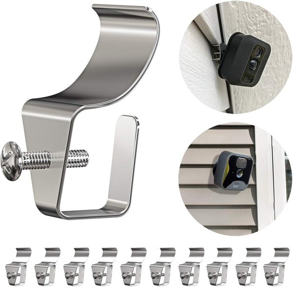 Vinyl Siding Clip Hooks for Outdoor Camera, No-Hole Needed Mounting for Home Security Camera, 12 Pack