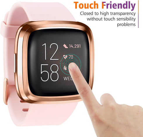 Tobfit 2 Pack for Fitbit Versa 2 Screen Protector Case - Soft Plated TPU Full Around Sensitive Touch Protective Cover