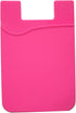 Silicone Phone Card Holder Sockets, Stick-on ID Credit Card Wallet Pouch Sleeve for Most Smartphones (Hot Pink)