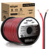 Nilight 100FT 14AWG Copper Clad Aluminum Wire, 14/2 Gauge Red Black CCA Electrical Cable for 12V/24V DC