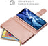 UEEBAI 15, Wallet Case for iPhone PU Leather Case Magnetic Closure Handbag Zipper Pocket Case Kickstand Card Slots