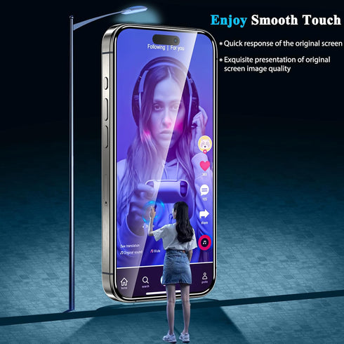YMHML 3 Pack Screen Protector for iPhone 15 Pro Max/Plus, Military Grade HD Clear Tempered Glass, 6.7 Inch Accessories.