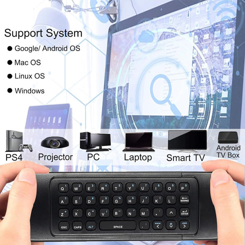 MX3 Air Mouse Voice Remote Control, 2.4G Mini Wireless Keyboard Air Mouse for Android Smart TV Box, Projector, PS3/4