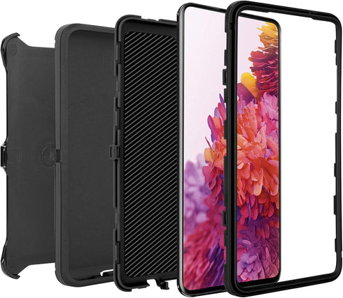 Samsung Galaxy S20 FE 5G Case (2020) - Heavy Duty Shockproof Drop-Proof Triple Layer Cover 6.5” (Black with Belt Clip)