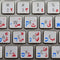 HEBREW ARABIC KEYBOARD STICKER, BLUE and RED LETTERING, Transparent Background for APPLE