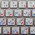 HEBREW ARABIC KEYBOARD STICKER, BLUE and RED LETTERING, Transparent Background for APPLE
