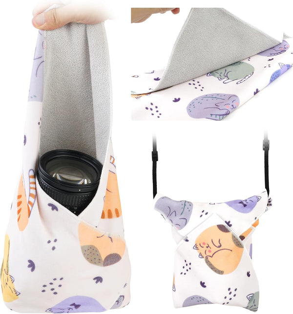 Camera Wrap, Anti-Scratch Lens Protective Wrap pouche, Magic Self-Adhesive Cloth, Universal Storage