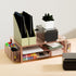 gianotter Desk Computer Monitor Stand Riser - Rose Gold Organizer with Drawer and 2 Pen Holders for Office Supplies
