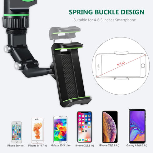 PKYAA 360° Rotating Rearview Mirror Phone Mount Holder for Car, Universal GPS Holder for All Smartphones