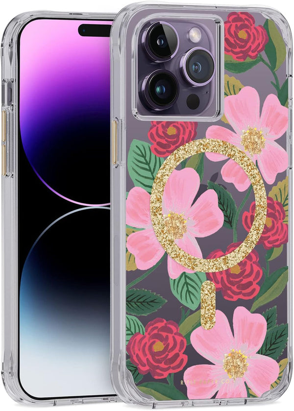 Rifle Paper Co. iPhone 14 Pro Max Case, Compatible with MagSafe, 10ft Drop Protection, Cute Floral Pattern,