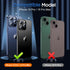 UniqueMe 3 Pack Camera Lens Protector for iPhone 15 Pro/iPhone 15 Pro Max, 9H Tempered Glass, Light Blue