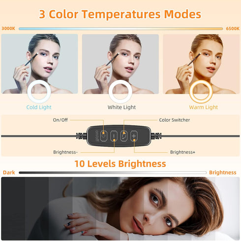 Evershop 2Packs-Ring Meetings,5" Light for Computer Laptop,Video Conference Lighting kit for Zoom Small Led Selfie