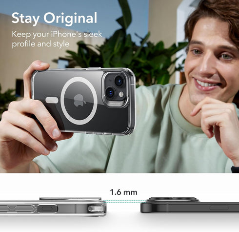 ESR Classic Series Clear Case for iPhone 15, MagSafe Compatible, Scratch-Resistant, Military-Grade Protection,