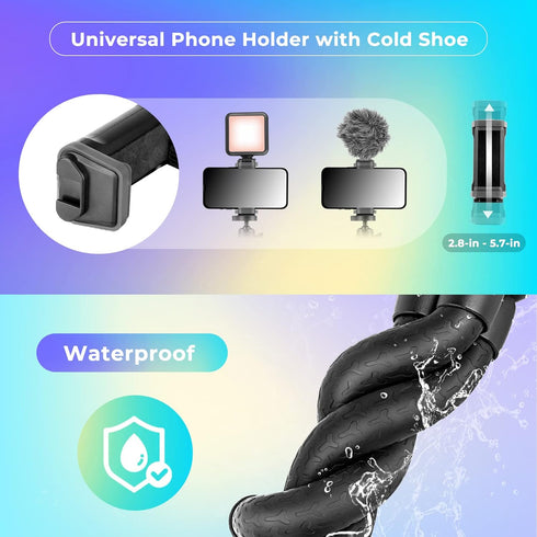 UBeesize Phone Tripod, 12 Inch Flexible Cell Phone Tripod Stand Holder with Wireless Remote Shutter & Universal Phone