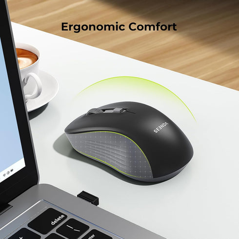 seenda Wireless Mouse, Bluetooth Mouse for Laptop - Dual Mode (Bluetooth + 2.4G USB) Compatible with MacBook and Windows