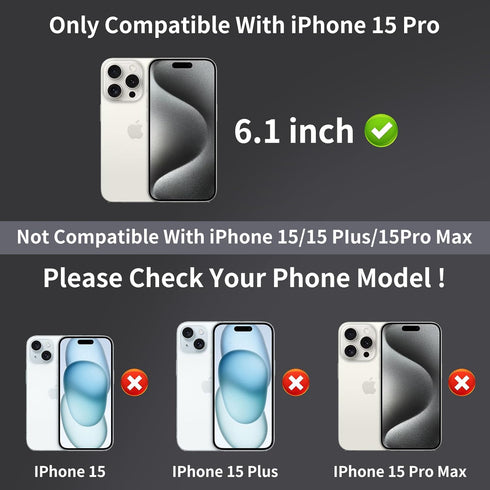 2 Pack Privacy Screen Protector for iPhone 15 Pro, Gradient Soft Film, Anti-Spy, Anti-Blue Light, Eye Protection