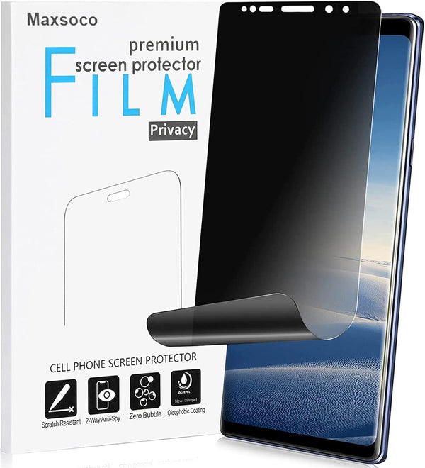 Galaxy Note 9 Privacy Screen Protector, 2-Way Anti Spy Soft Film, Scratch Resistant Nano Shield (Black)
