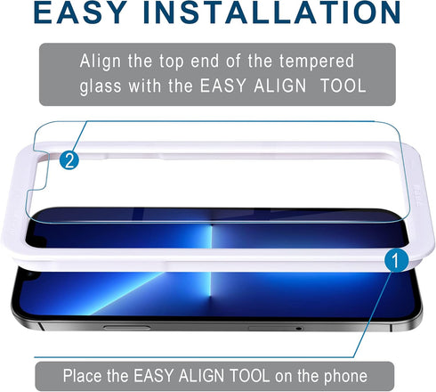 Arae HD Tempered Glass Screen Protector for iPhone 13 Pro Max / 14 Plus, 6.7", Anti-Scratch, 3 Pack, Case Compatible.